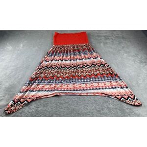 Bobbie Brooks Plus Size 1X Orange Multi Pattern Smocked Top Flowy Tank